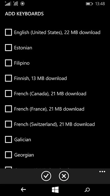Press the required language to add it.