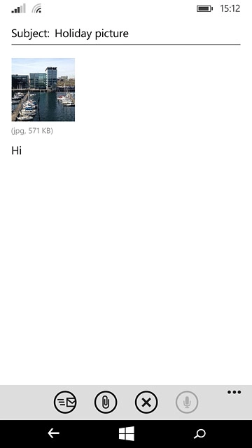 Press the send icon when you've finished your email message.