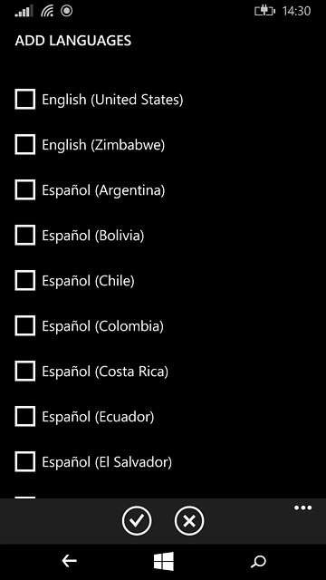 Press the required language.