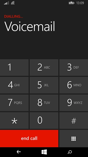 Press end call to end the call and return to the home screen.