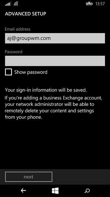 Press the field below 