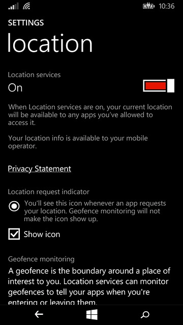 Press the indicator next to 