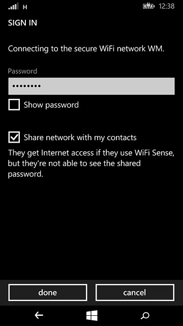 Follow the instructions on the display to key in security settings, if required, and press done.