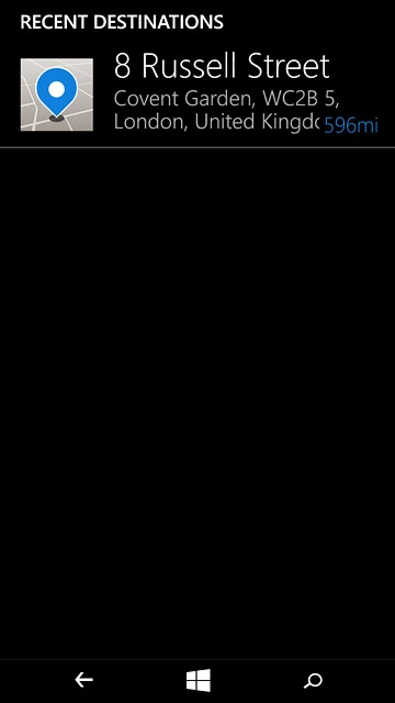 Press the required destination.