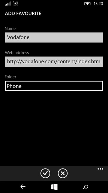 Edit the name of the bookmark and press the confirm icon.