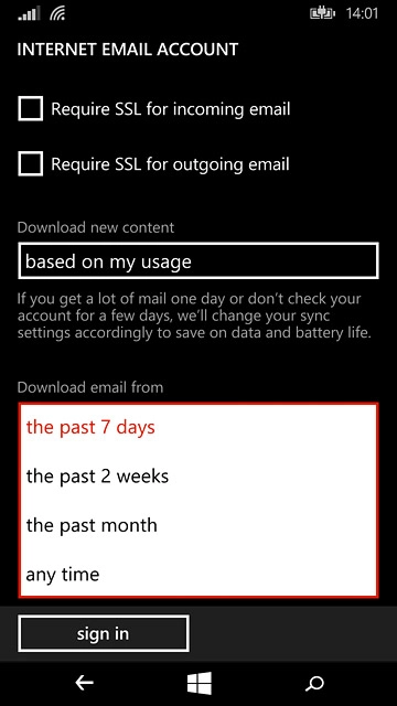 Press the required period or any time.