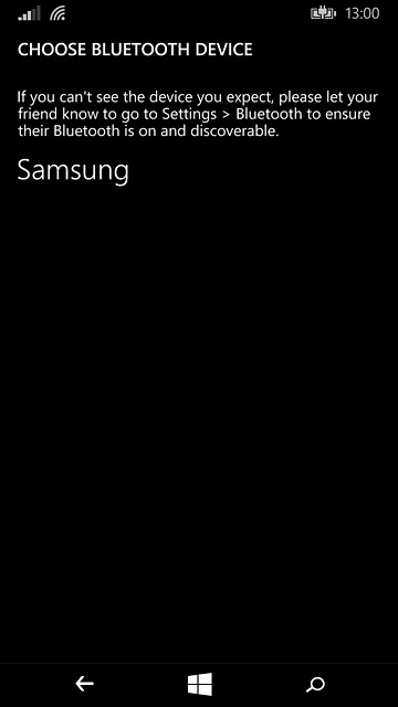 Press the required Bluetooth device.The file is sent.