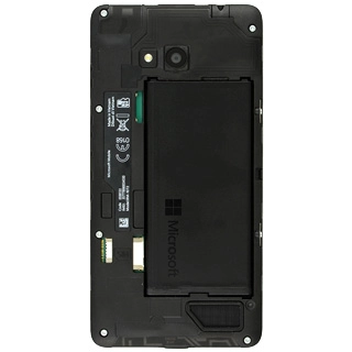 Place the battery in your phone, bottom first, matching the battery contacts with the phone contacts and press the battery into place.