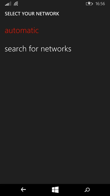 Press search for networks.Your phone searches for networks within range.
