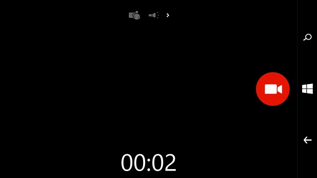 Press the stop icon to stop recording.The video clip is automatically saved.