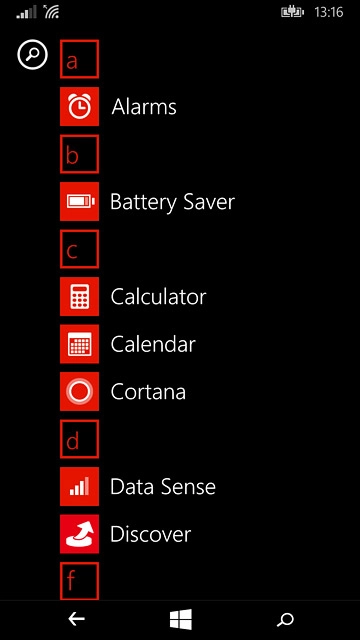 Slide your finger left on the display to open the main menu.Press Data Sense.