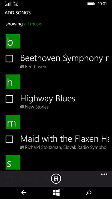 Press the required audio files to select them.