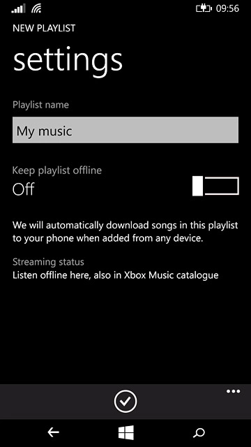 Key in a name for the playlist and press the confirm icon.