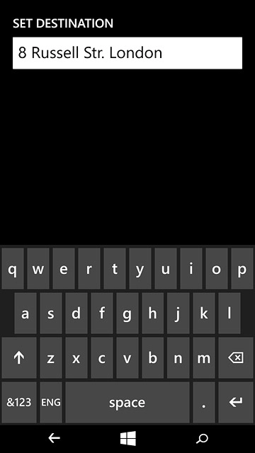Key in the required destination and press enter.