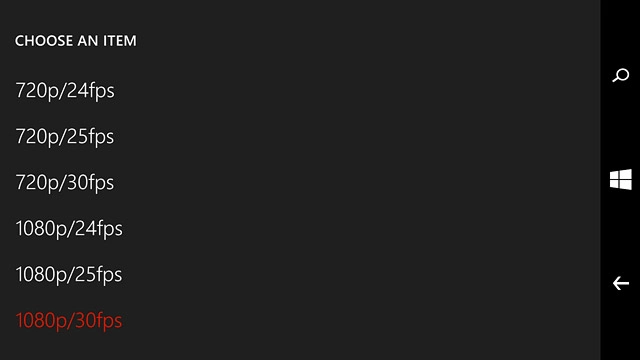 Press the required setting.