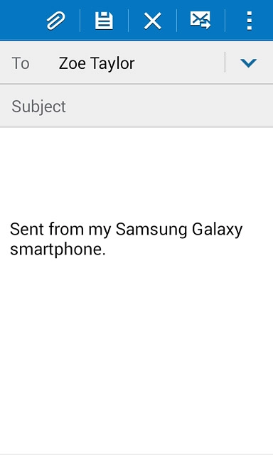 Press Subject and key in a subject for the email message.