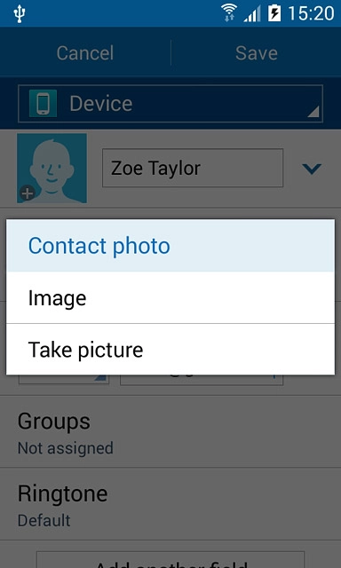 To take a new picture:Press Take picture.