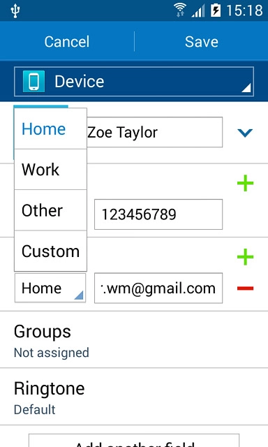 Press the required email type.