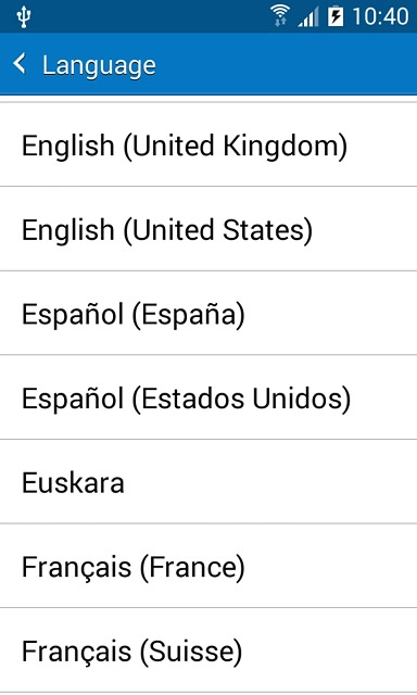 Press the required language.