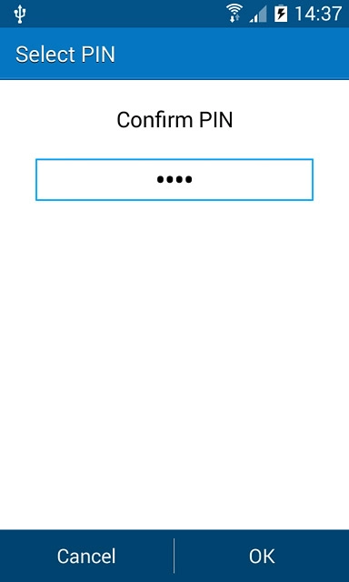 Key in the phone lock code again and press OK.