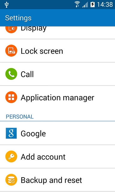 Press Backup and reset.