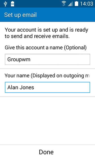Press Done.Wait while your phone retrieves new email messages.