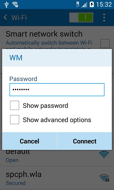 Follow the instructions on the display to select security settings, if required.Press Connect.