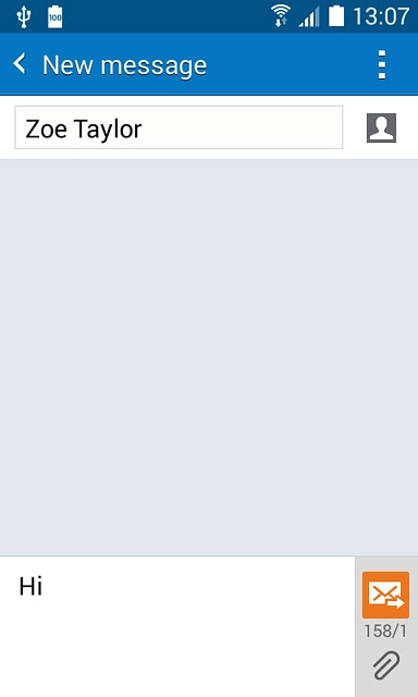 Press the attachment icon.Select one of the following options:Insert picture, go to 4a.Insert video clip, go to 4b.Insert audio file, go to 4c.
