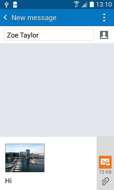 Press the send icon when you've finished your picture message.