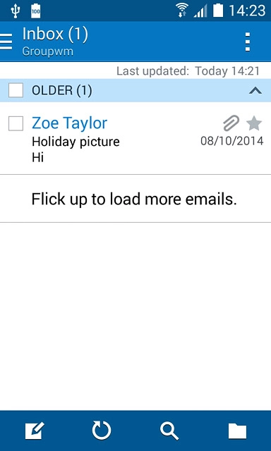 Press the new email message icon.