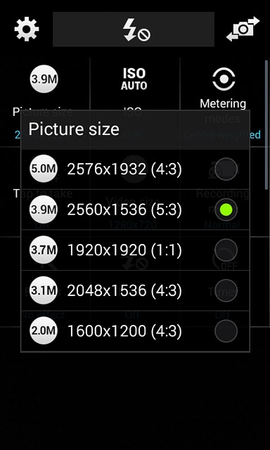 Press the required resolution.