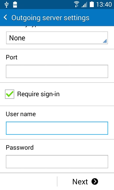 If you turn on SMTP authentication:Press the field below 