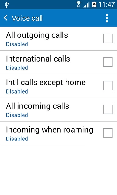 Int'l calls except home