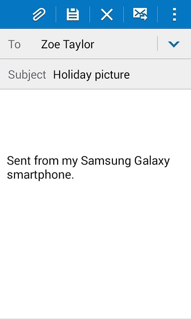 Press the text input field.Write the text for your email message.