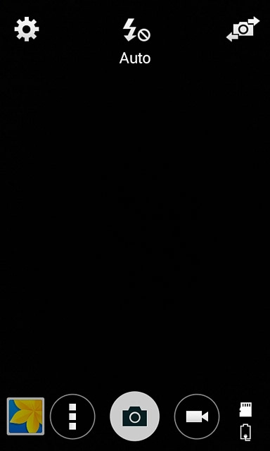 Press the flash icon repeatedly to turn the function on or off.