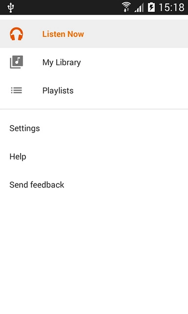 Slide your finger right starting from the left side of the display.Press My Library.