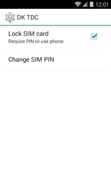 Press Lock SIM card to turn the function on or off.