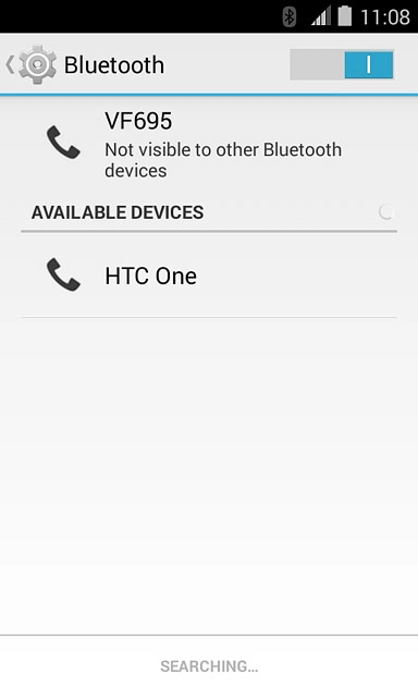 Make sure the other device is turned on and is ready to connect via Bluetooth.Your phone now searches for devices and after a moment, a list of Bluetooth devices within range is displayed.Press the required Bluetooth device.Follow the instructions on the display to pair the Bluetooth device with your phone.The new device is displayed on the list of paired devices.