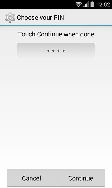 Key in the required phone lock code and press Continue.