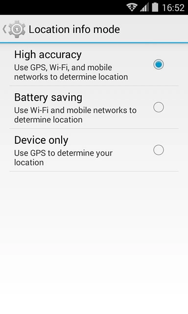 Press High accuracy.