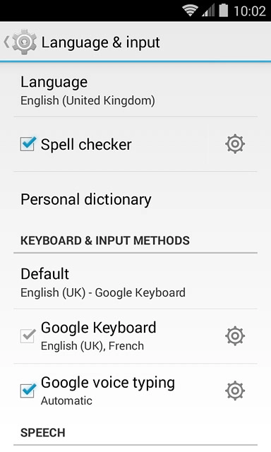 Press the settings icon next to 