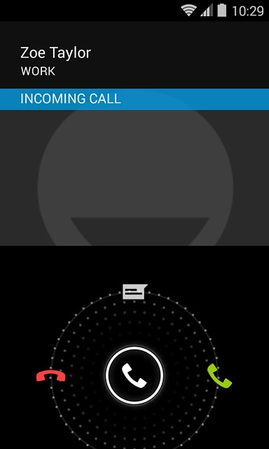 Press and drag the phone icon towards the reject call icon.