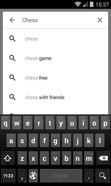 Key in the name of the required app and press the search icon.