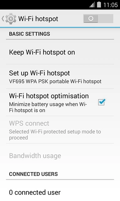 Press Set up Wi-Fi hotspot.