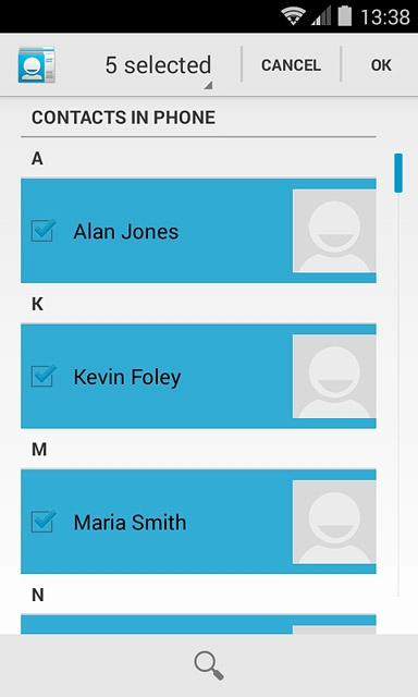 Press OK.After a moment the contacts are copied.