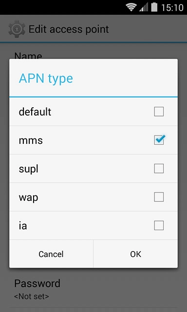 Press mms until the function is turned on.