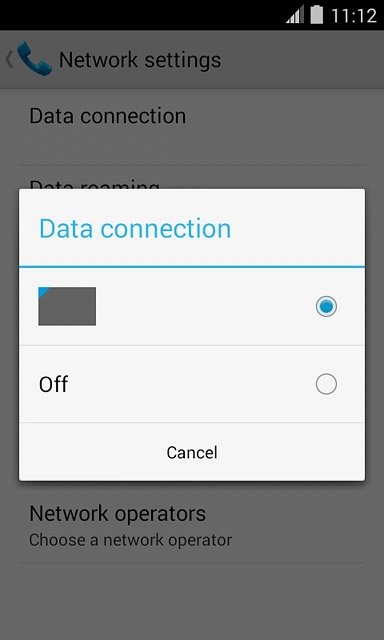 Press the required network or Off.