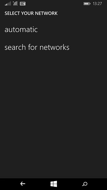 Press automatic.Wait while your phone finds the network.