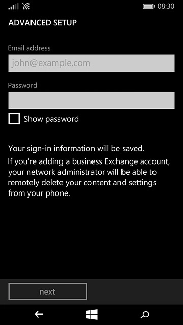 Press the field below 