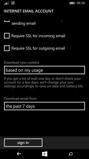 Press Require SSL for incoming email and Require SSL for outgoing email until the function is turned off.